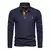 Camiseta manga longa Polo bordado de cervos para homens, camisas monocromáticas - comprar online