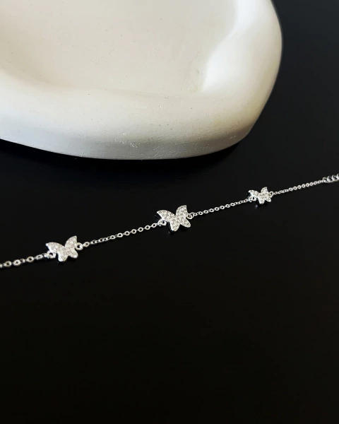 Pulseira Borboletas Cravejadas