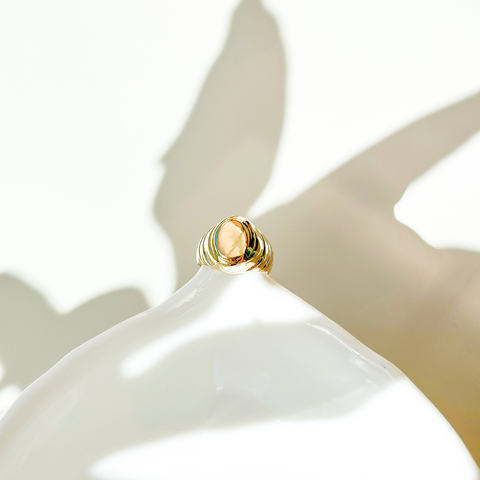 Anel de Dedinho Oval no Banho de Ouro 18k