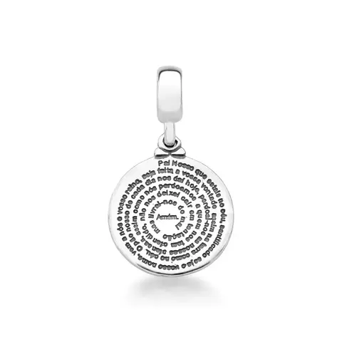 Berloque Medalha Oração Pai Nosso em Prata 925
