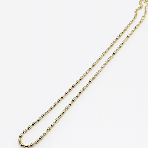 Colar de Baguetes sem Extensor no Banho de Ouro 18k