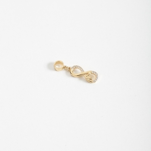 Berloque de Símbolo do Infinito no Banho de Ouro 18k