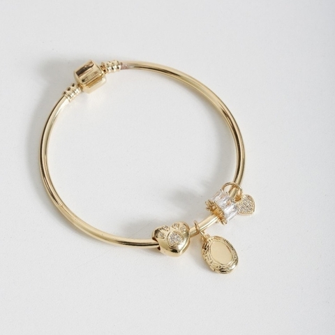 Bracelete de Aro para Berloque no Banho de Ouro 18k