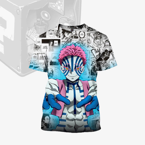 Camisa Estampada Anime - Akaza KnY - Mangá