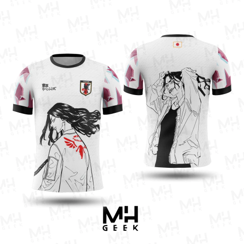 Camisa Japão - Ed Especial Exclusiva - Baji Tokyo Revengers - Nome Personalizavel.