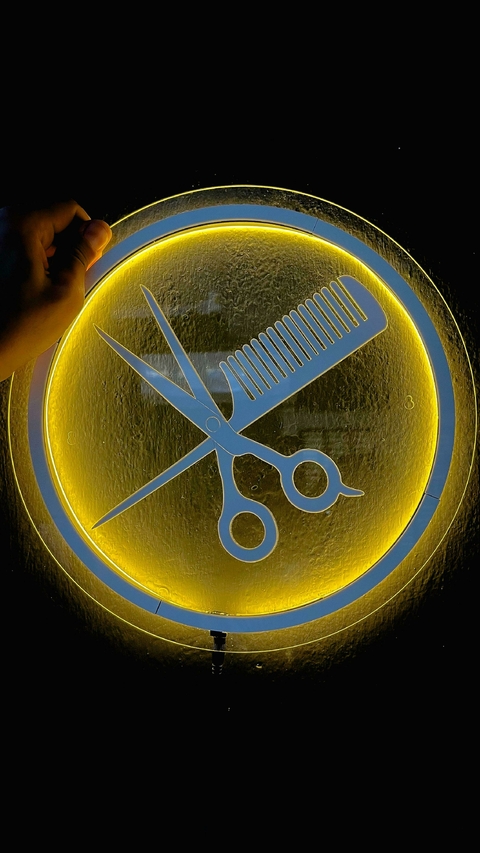 CARTEL LED TIJERA CIRCULAR