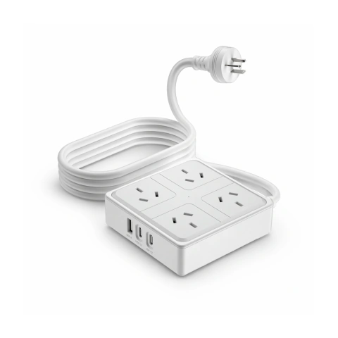 Zapatilla Multicontacto 4 Enchufes tipo IRAM + USB + Tipo C