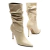 Bota couro off white cano médio slouchy cecconello 2130006-26 - Cecconello