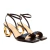 Sandália couro preto salto médio vazado, design sofisticado e atemporal. Garanta elegância e destaque no seu look. Compre agora a sua Cecconello!