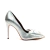 Scarpin couro prata salto alto cecconello 2396004-6
