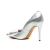 Scarpin couro prata salto alto cecconello 2396004-6 - Cecconello