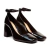 Scarpin preto Cecconello em couro verniz, salto bloco alto 9,5cm. Design moderno, tornozeleira charmosa e máximo conforto. Garanta já o seu!