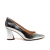 Scarpin couro prata salto bloco médio cecconello 2630001-11 - comprar online