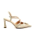 Slingback de couro off white com salto médio e detalhe dourado Cecconello 2640009-1