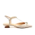 Slingback de couro off white com salto baixo Cecconello modelo 2645006-2, detalhe de fivela dourada e design elegante