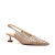 Slingback de couro nude salto baixo Cecconello 2777001-1, com tiras vazadas e fechamento ajustável, elegante e moderno.