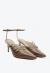 Slingback marrom em couro com salto médio e fivelas douradas. Elegância clássica com toque moderno. Garanta já o seu visual sofisticado!