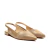 Sapatilha slingback em couro nude com bico fino, camurça, salto baixo e elástico anatômico. Versátil, elegante e confortável. Garanta já a sua!