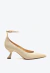 Scarpin couro off white salto médio cecconello 2958004-2
