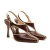 Slingback em couro marrom, salto fino 9cm, design sofisticado. Ideal para looks elegantes. Garanta já o seu e destaque-se com Cecconello!