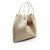 Bolsa couro off white Cecconello com alça de madeira, design minimalista e alça longa removível. Sofisticação e praticidade para todas as ocasiões. Compre agora!