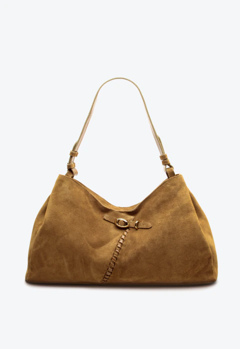 Bolsa couro marrom cecconello c2655-1