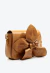 Bolsa handle bag Cecconello em couro marrom, flor 3D artesanal e alça removível. Sofisticação e versatilidade para looks marcantes. Garanta já a sua!