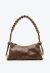 Bolsa de couro marrom Cecconello com alça trançada artesanal e alça transversal removível. Elegância e praticidade para looks sofisticados. Garanta a sua!