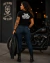 CAMISETA FEMININA GASOLINA GLOVES - THE ROAD CULTURE - PRETA - GASOLINA GLOVES