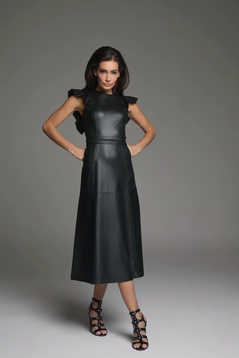 VESTIDO COURO MIDI PONTO PALITO - comprar online