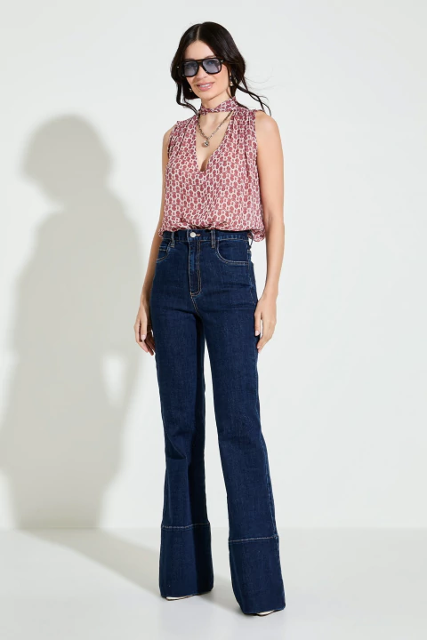CALCA FLARE JEANS ESCURO - 00003195 - comprar online