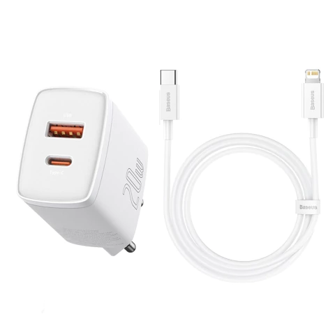 Carregador Turbo 20W USB-A + USB-C com Cabo Lightning 1m - comprar online