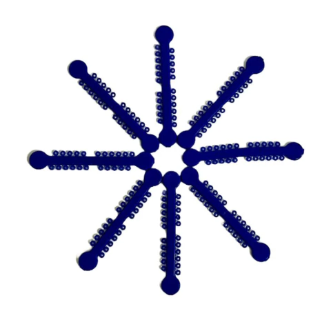 Ligadura elástica de color azul profundo