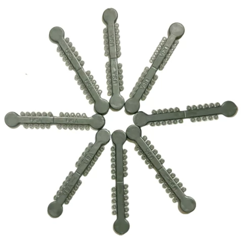 Ligadura elástica de color plateado