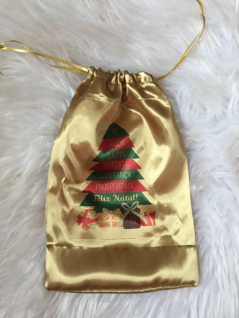 Saquinhos de Cetim Estampados Natal