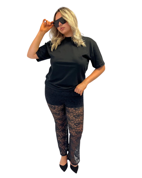 PANTALON KING - Encaje Elastizado con Short de Microfibra