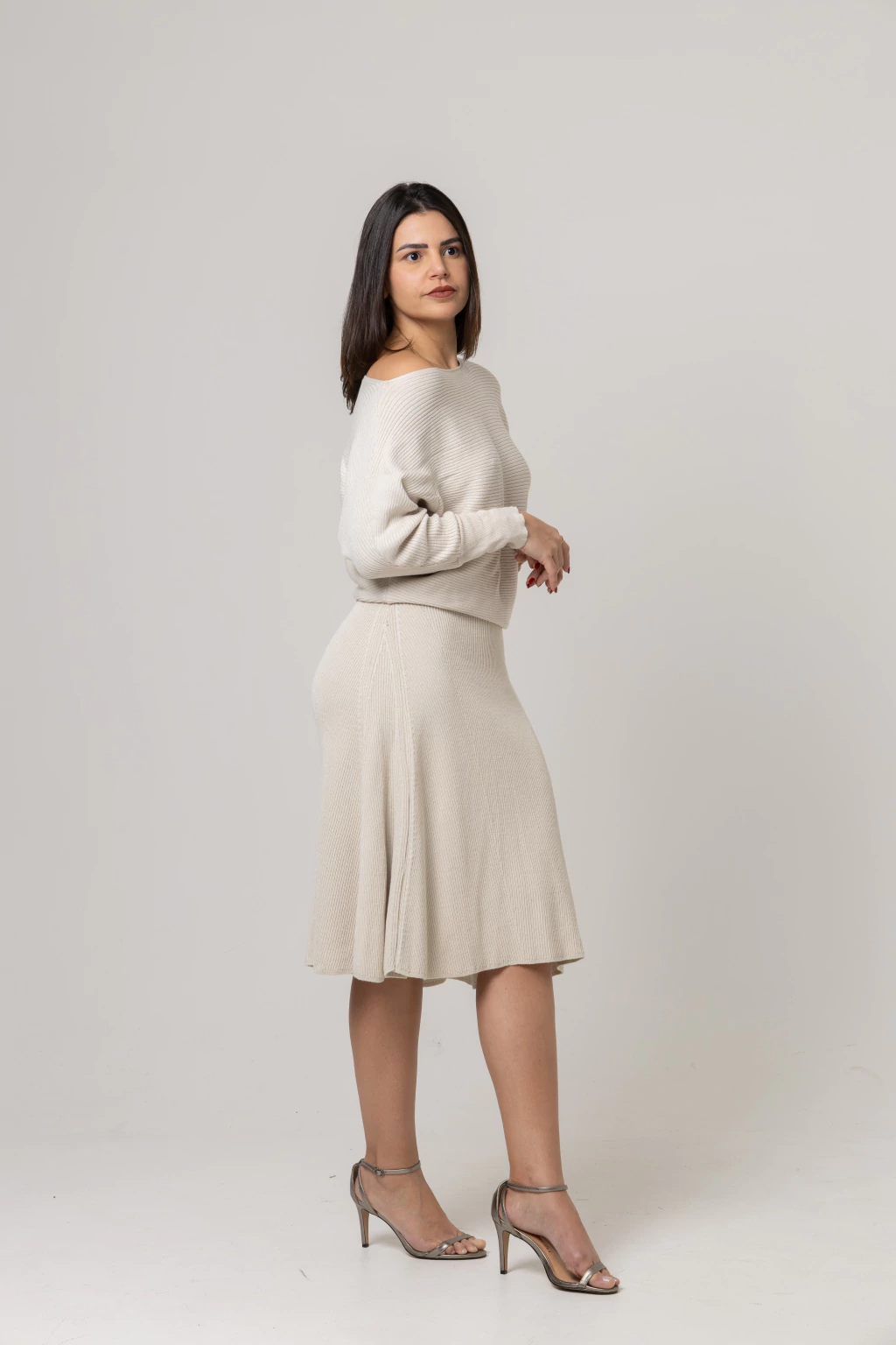 Saia de tricot evasê