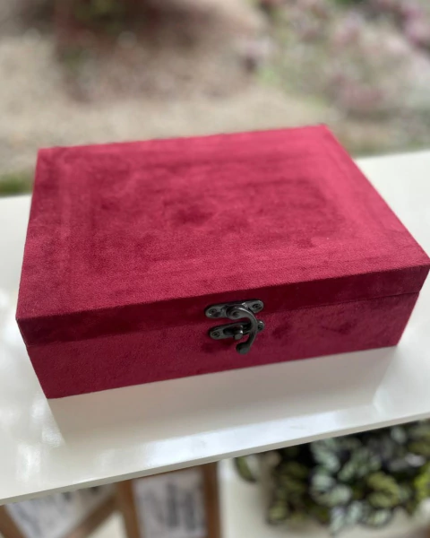 Caixa Decorativo Veludo M 27x20x8cm - comprar online