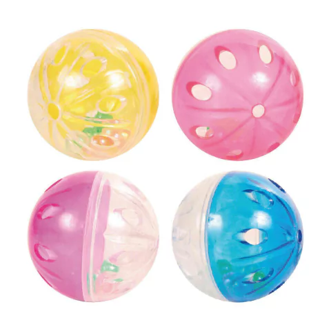 SET 4 PELOTAS SONAJERO 4CM JUGUETE GATO - comprar online