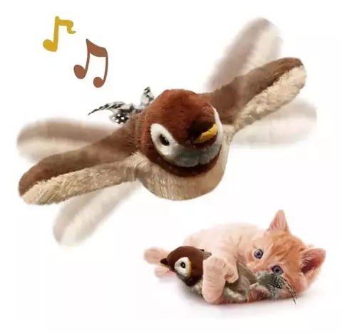 PAJARO USB SONIDO MOVIMIENTO+ELASTICO JUGUETE GATO
