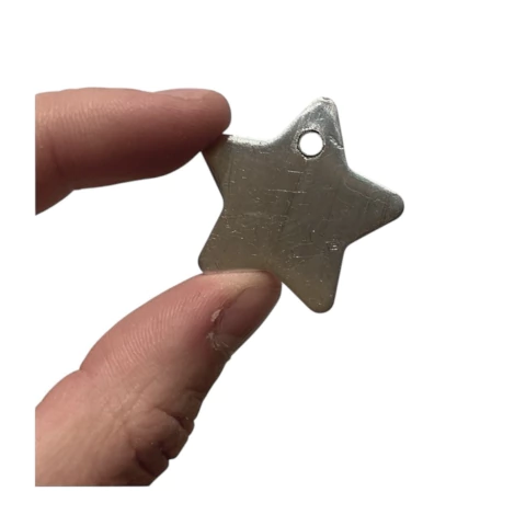 CON GRABADO CHAPITAS CH. ALUMINIO ESTRELLA 3X3CM PERRO GATO - comprar online