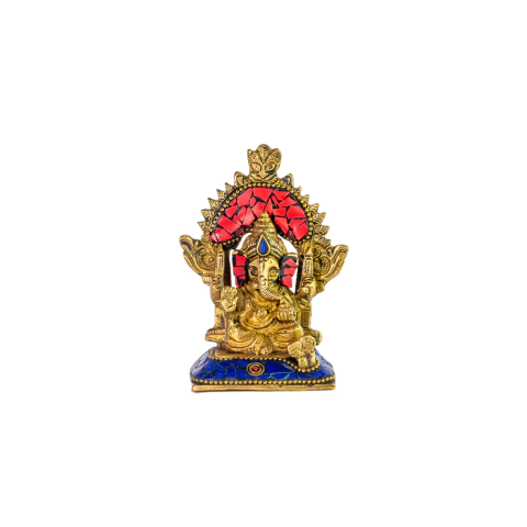 Estátua Decorativa de Ganesha com Pedrarias Coloridas - comprar online