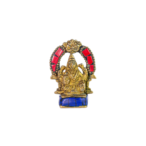 Mini Estátua da Deusa Lakshmi Decorada com Pedras - comprar online