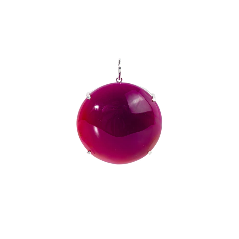 Pingente Esfera em Pedra Natural - Ágata Pink, Ônix Negro, Quartzo Branco e Ametista