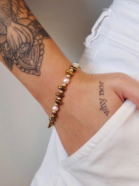 Pulseira Pedras Orgânicas - Folheado - comprar online