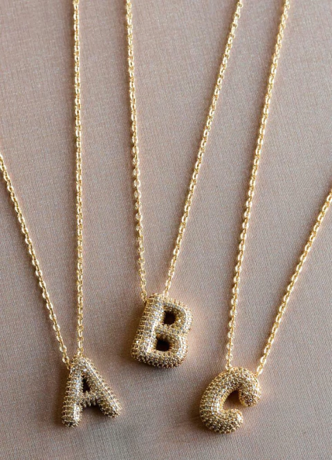 Colar Letra Inicial - Folheado