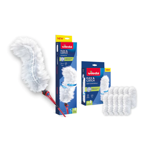 Vileda Flex & Catch Plumero Cabo Largo + Repuesto 10u