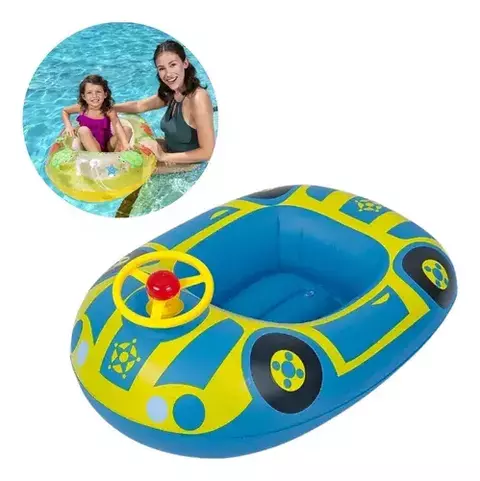 Bote Auto Carrera Inflable Bebe Flotador Pileta Agua Jilong (Azul) - comprar online