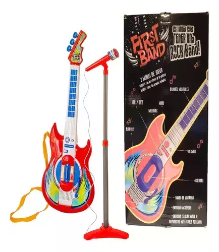 Guitarra Musical Con Pie Incluye Microfono First Band
