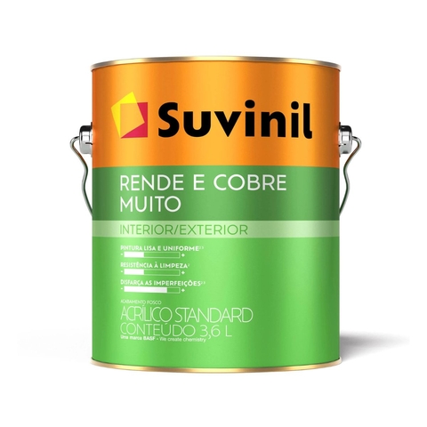 Tinta Suvinil Rende e Cobre Muito Branco Neve 3,6L